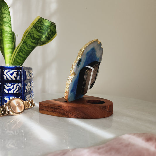 Blue Crystal Table Clock