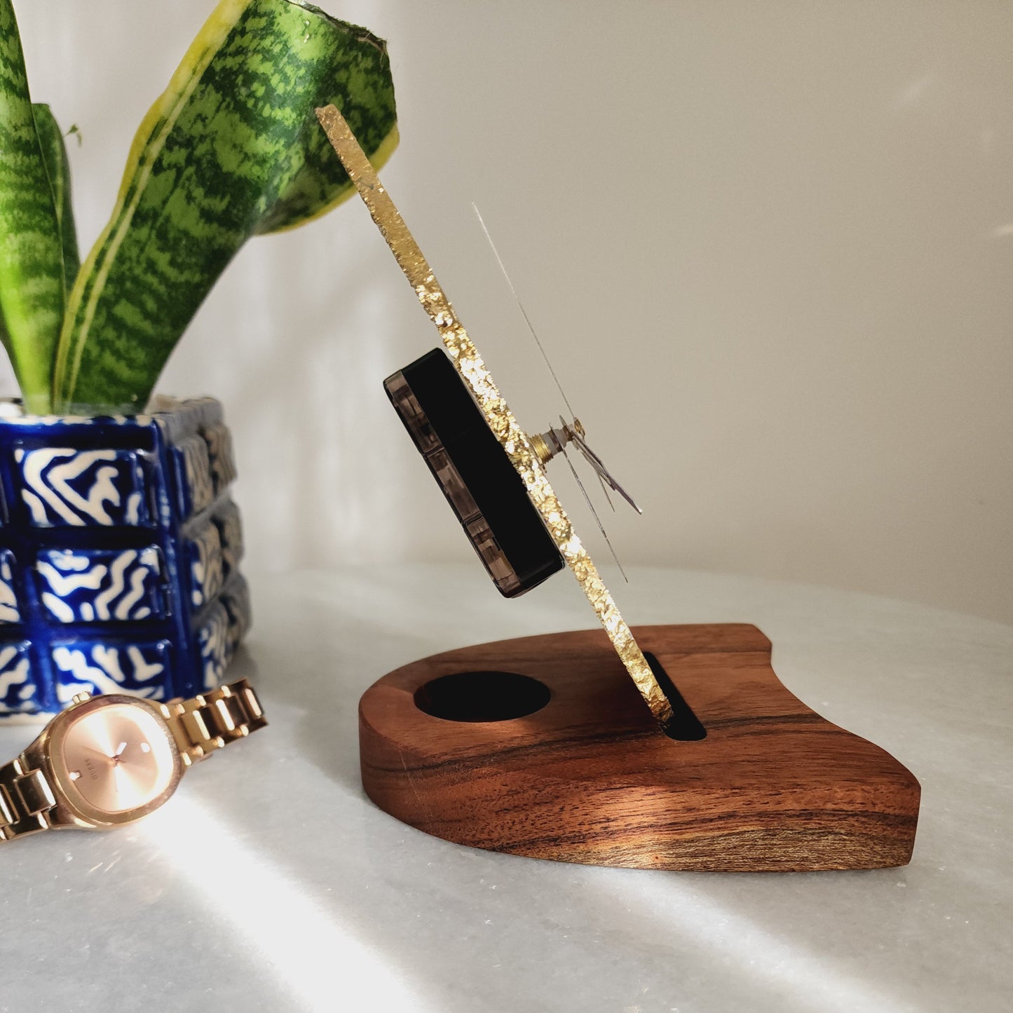 Purple Agate Table Clock