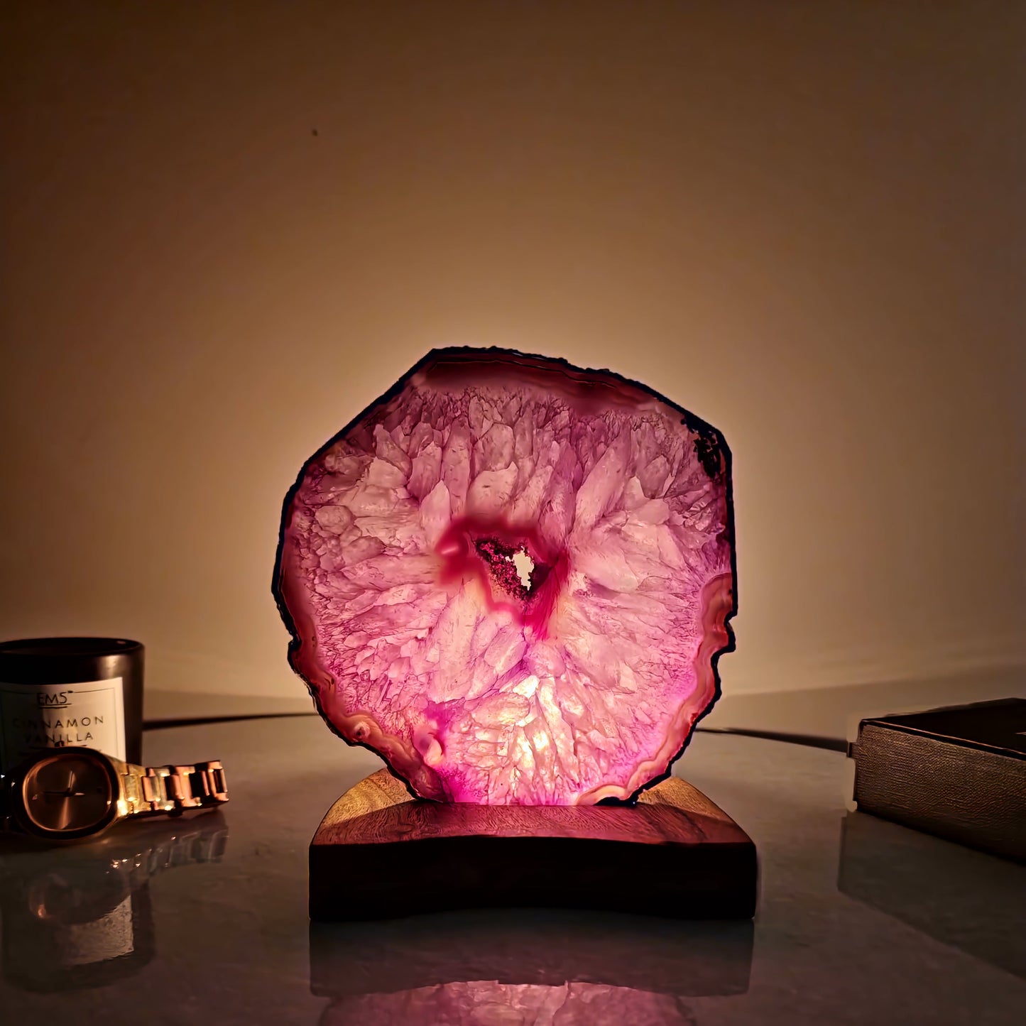 Pink Agate Lamp