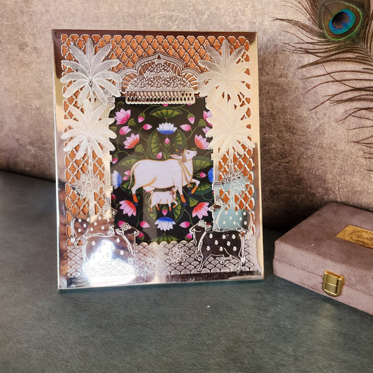 Silver Pichwai Photo Frame