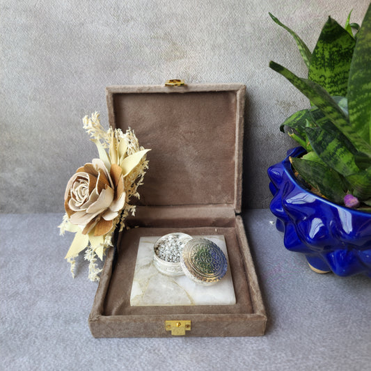 Quartz Silver Pearl Set- Big