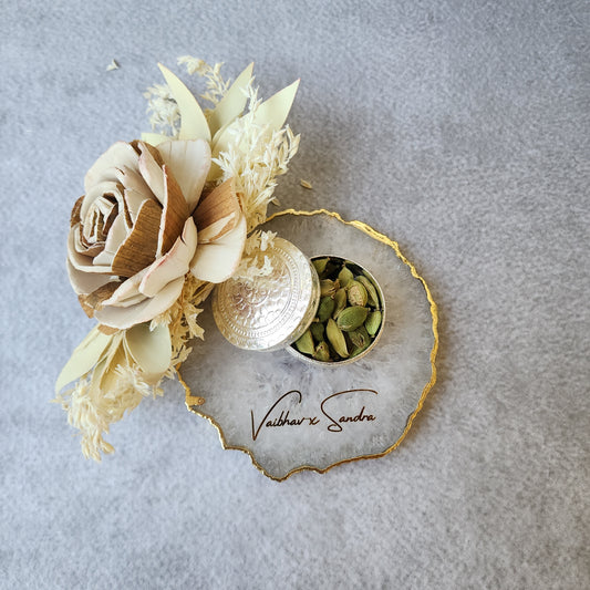 Customizable Elaichi Round Agate Favour