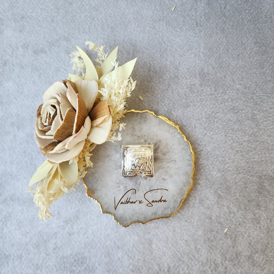 Agate Silver Pearl Set