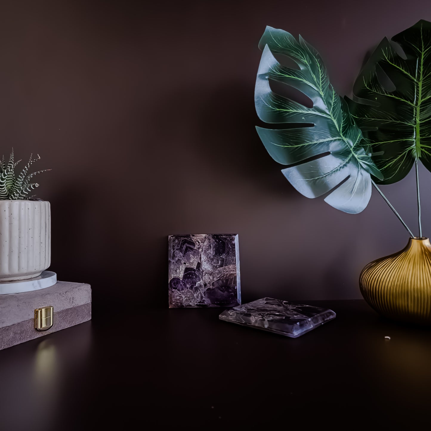 Amethyst Coaster - Square ( Set of 2 )