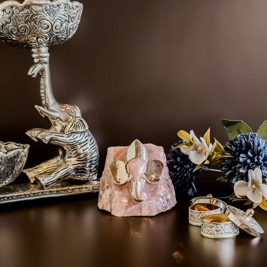Ganesha Rose Quartz Figurine