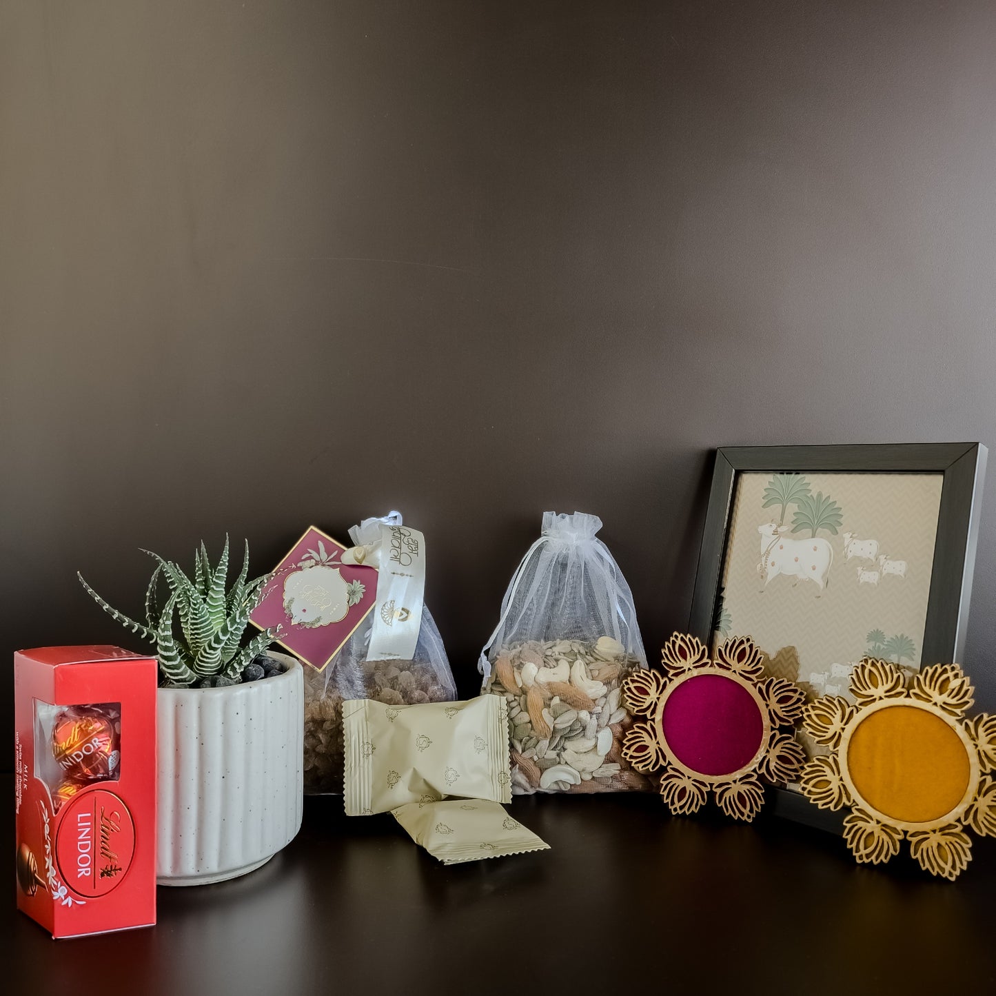 Royal Impressions Diwali hamper styled with regal festive dΓ©cor β exclusive luxury corporate hampers India.