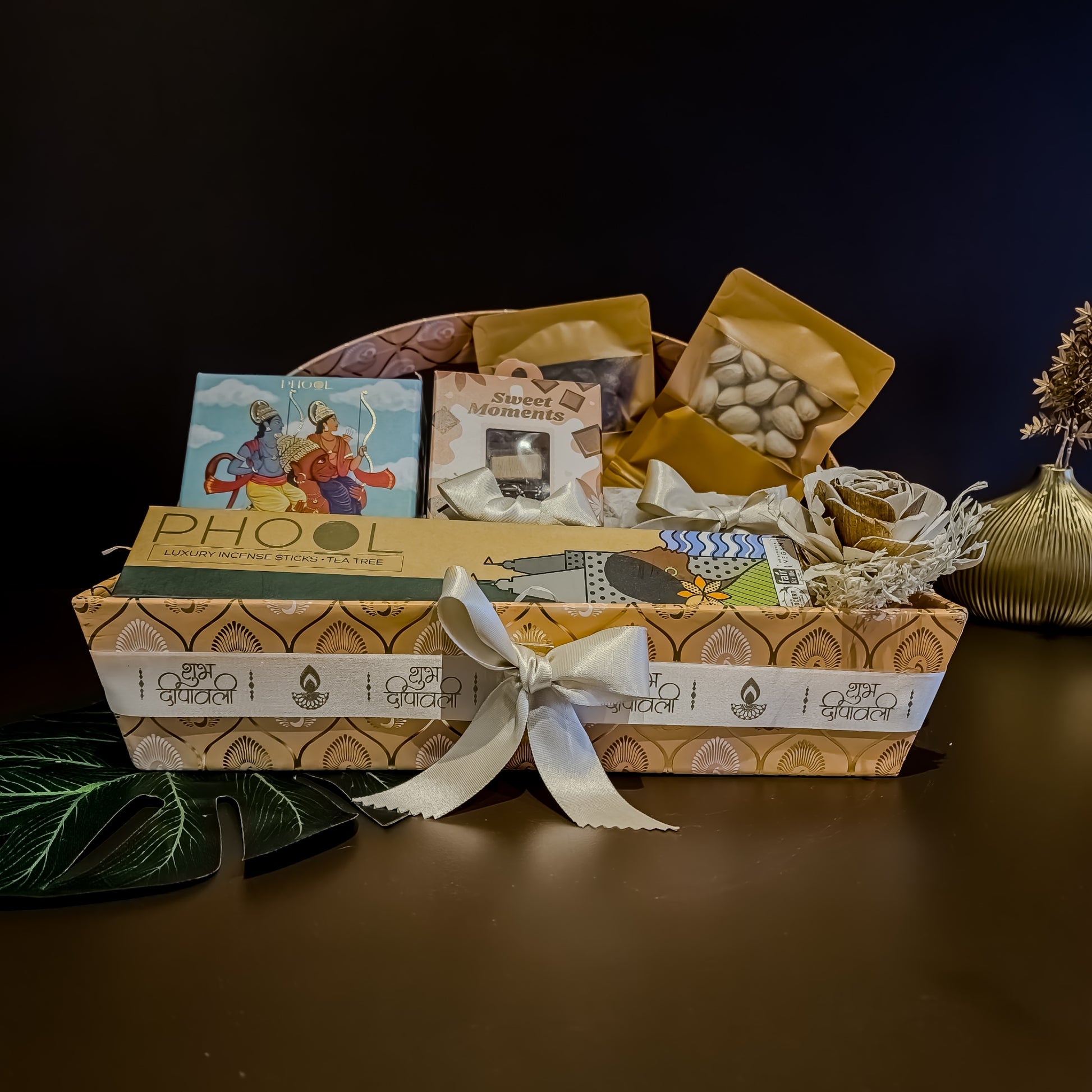 Sugandh luxury basket with aromatic artisanal curation β premium corporate Diwali hampers India 2025.