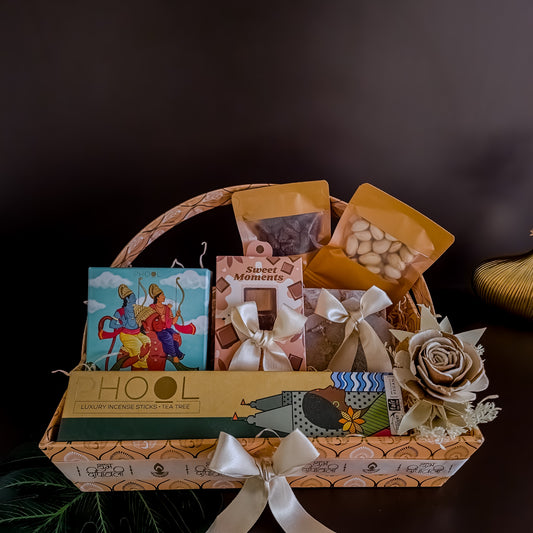Sugandh hamper featuring rare aromatic elements and festive luxury accents β exotic corporate gifting India.