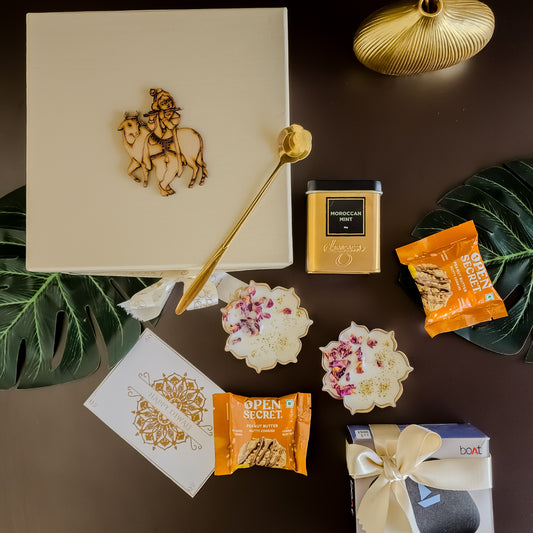Krishna Edge luxury hamper inspired by heritage art β premium corporate Diwali gifts India 2025.