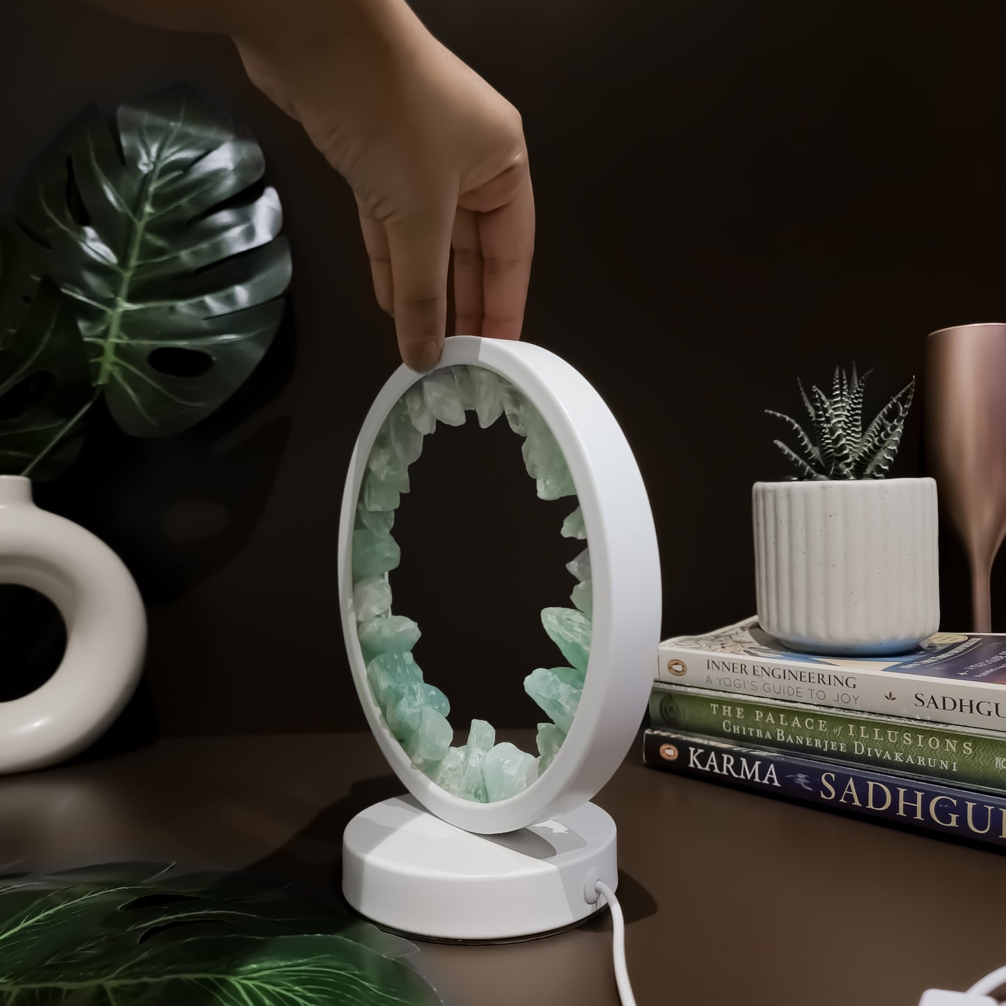 Green Aventurine Gemstone Crystal Lamp