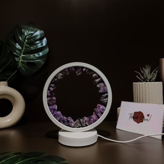 Amethyst Gemstone Crytsal Lamp