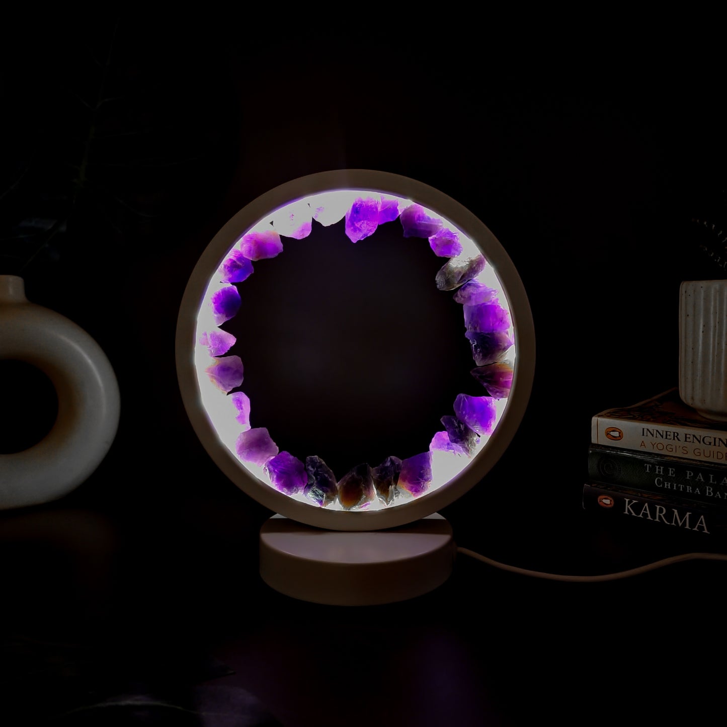 Amethyst Gemstone Crytsal Lamp