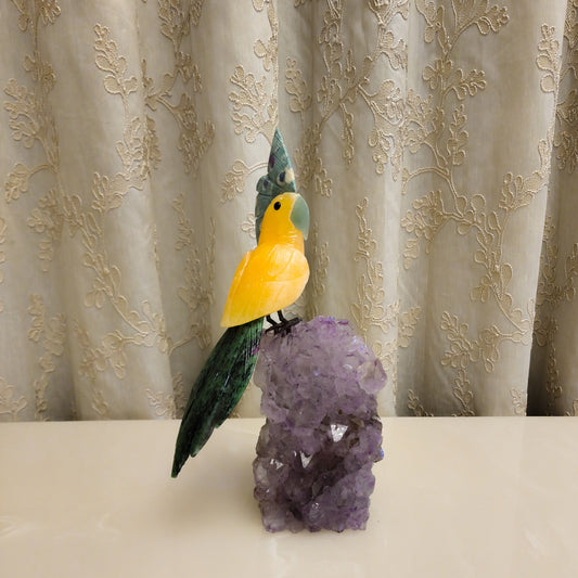 Hand-Carved Gemstone Bird Precious Gift