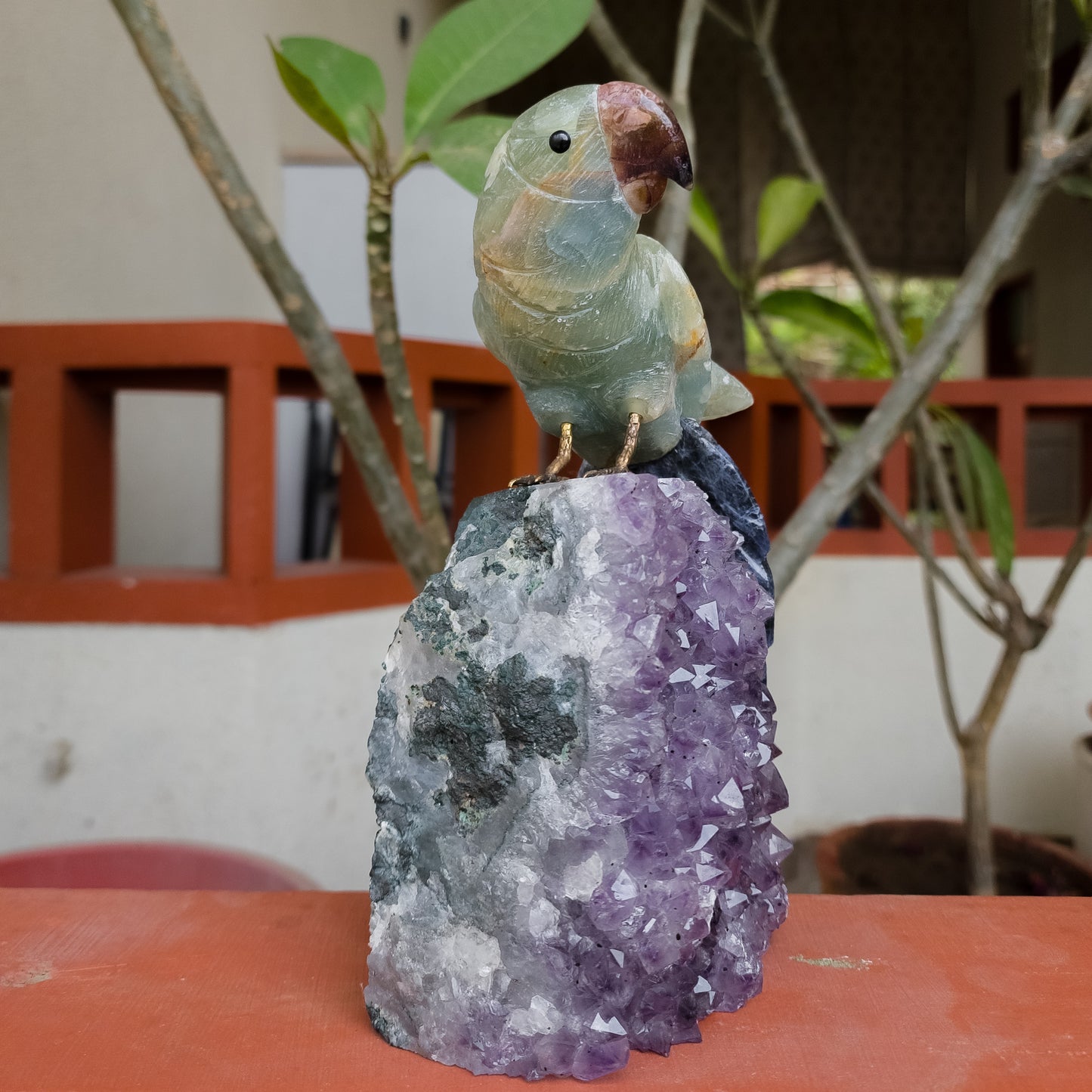Aquamarine & Sodalite Crystal Bird