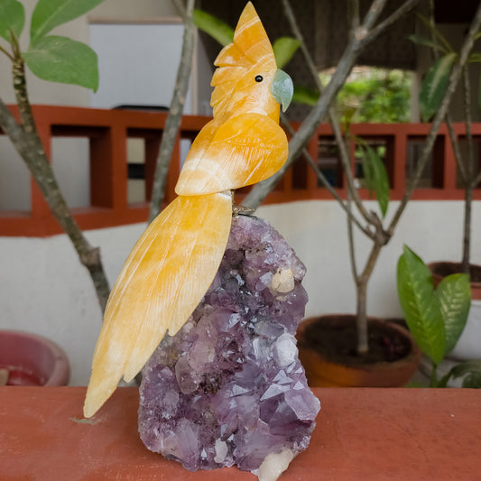Premium Gemstone Bird Showpiece for Anniversary & Home Gifting