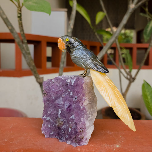 Labradorite & Yellow Aventurine Gemstone Bird