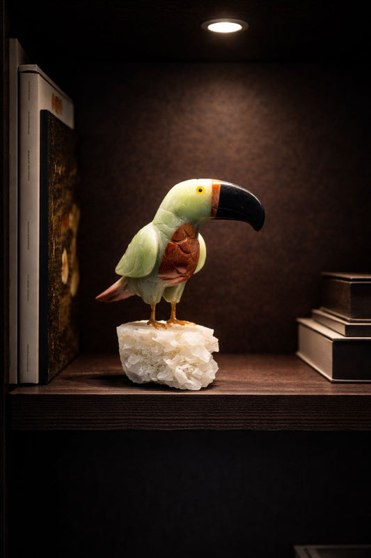 Premium Gemstone Bird Decorative Idol for New Home Gifting