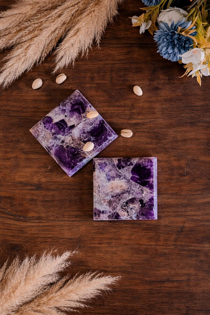 Customisable Gemstone Coaster Set for Housewarming & Wedding Gifts