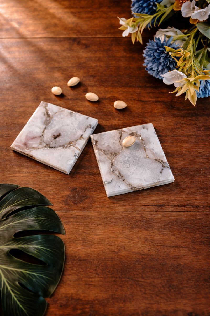 Custom Monogram Gemstone Coasters for Personal & Corporate Gifts