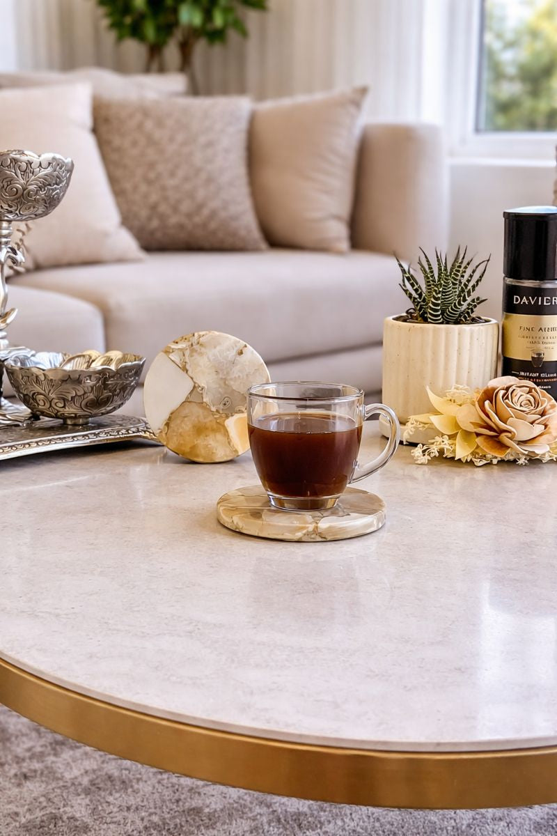Premium Gemstone Coaster Set for Luxury Home & Table Gifting