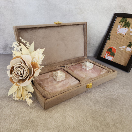 Rose Quartz Kesar Elaichi Luxe Set
