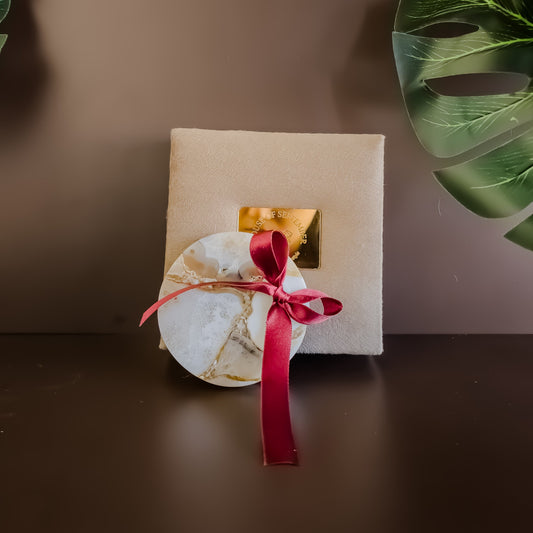 Natural Agate Coaster - Round ( Set of 2 )