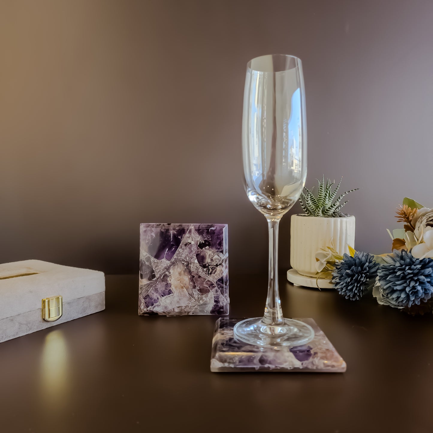 Amethyst Coaster - Square ( Set of 2 )