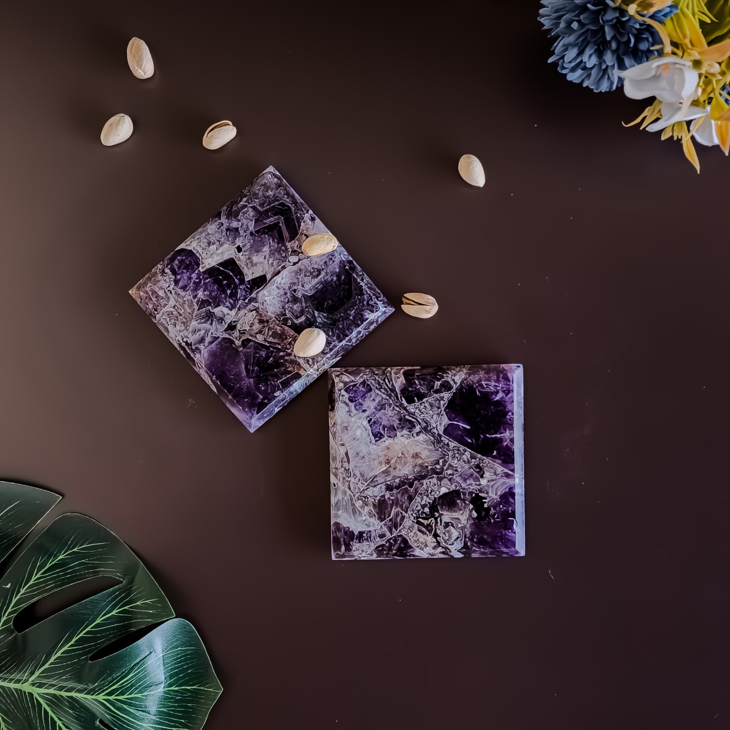 Amethyst Coaster - Square ( Set of 2 )