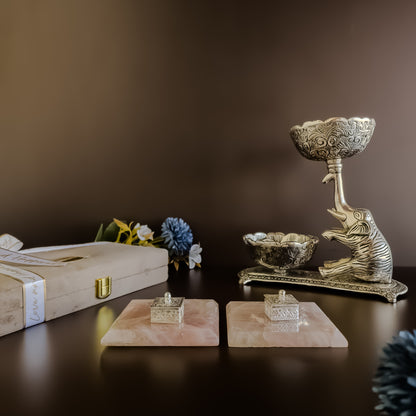 Rose Quartz Kesar Elaichi Luxe Set