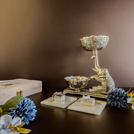 White Quartz Kesar Elaichi Luxe Set