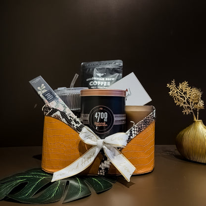 The Indulgence Edit hamper styled for premium festive and executive gifting – top luxury corporate hampers for clients.