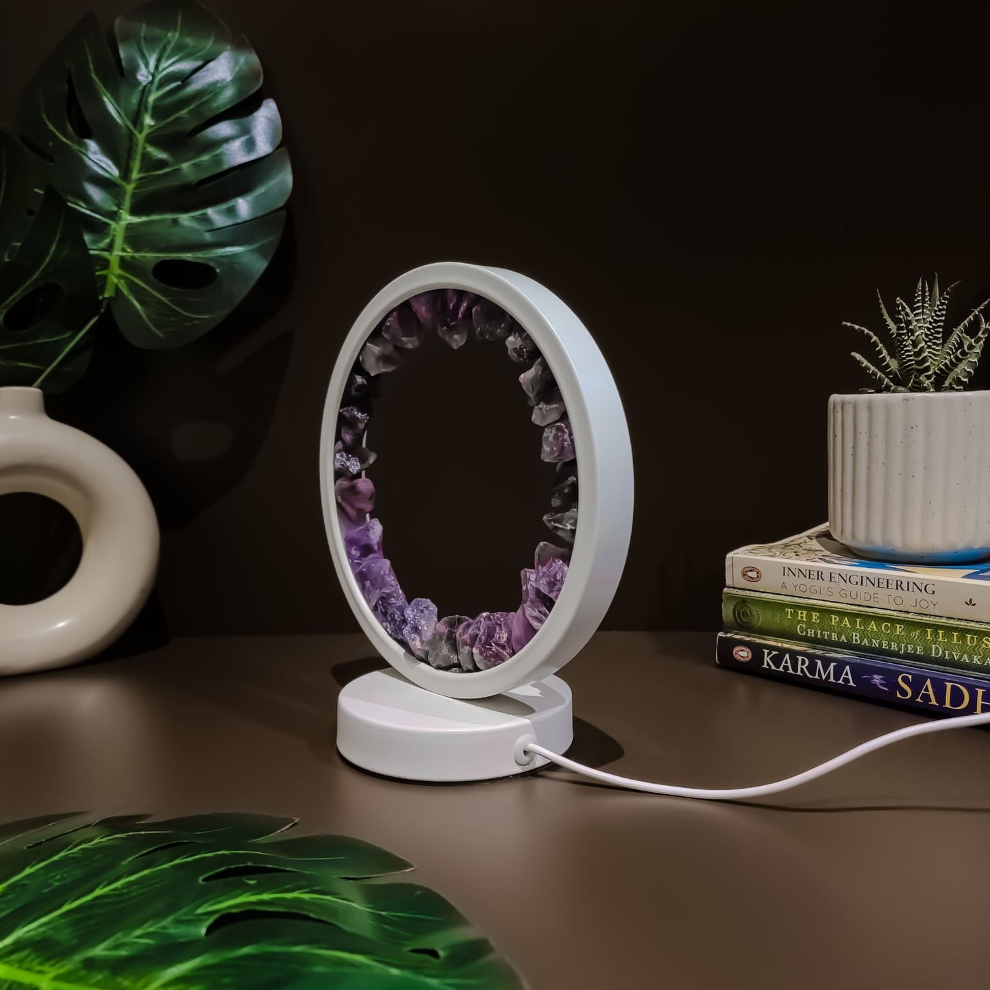 Amethyst Gemstone Crytsal Lamp