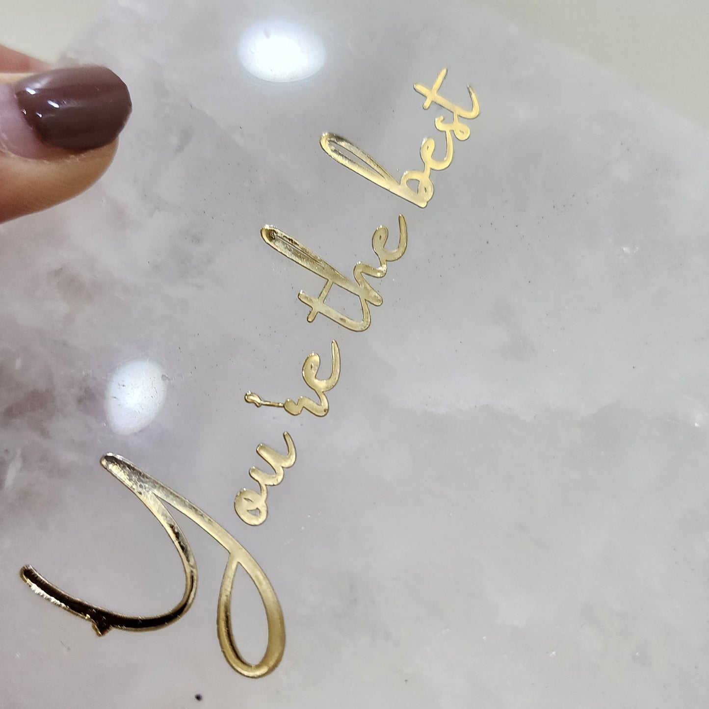 Quartz décor with pen stand