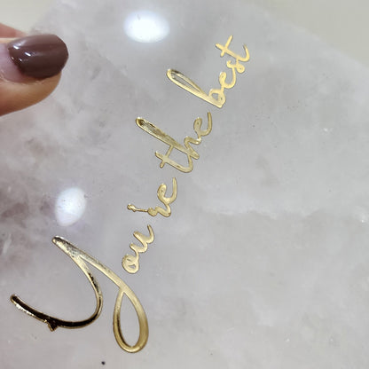 Quartz décor with pen stand