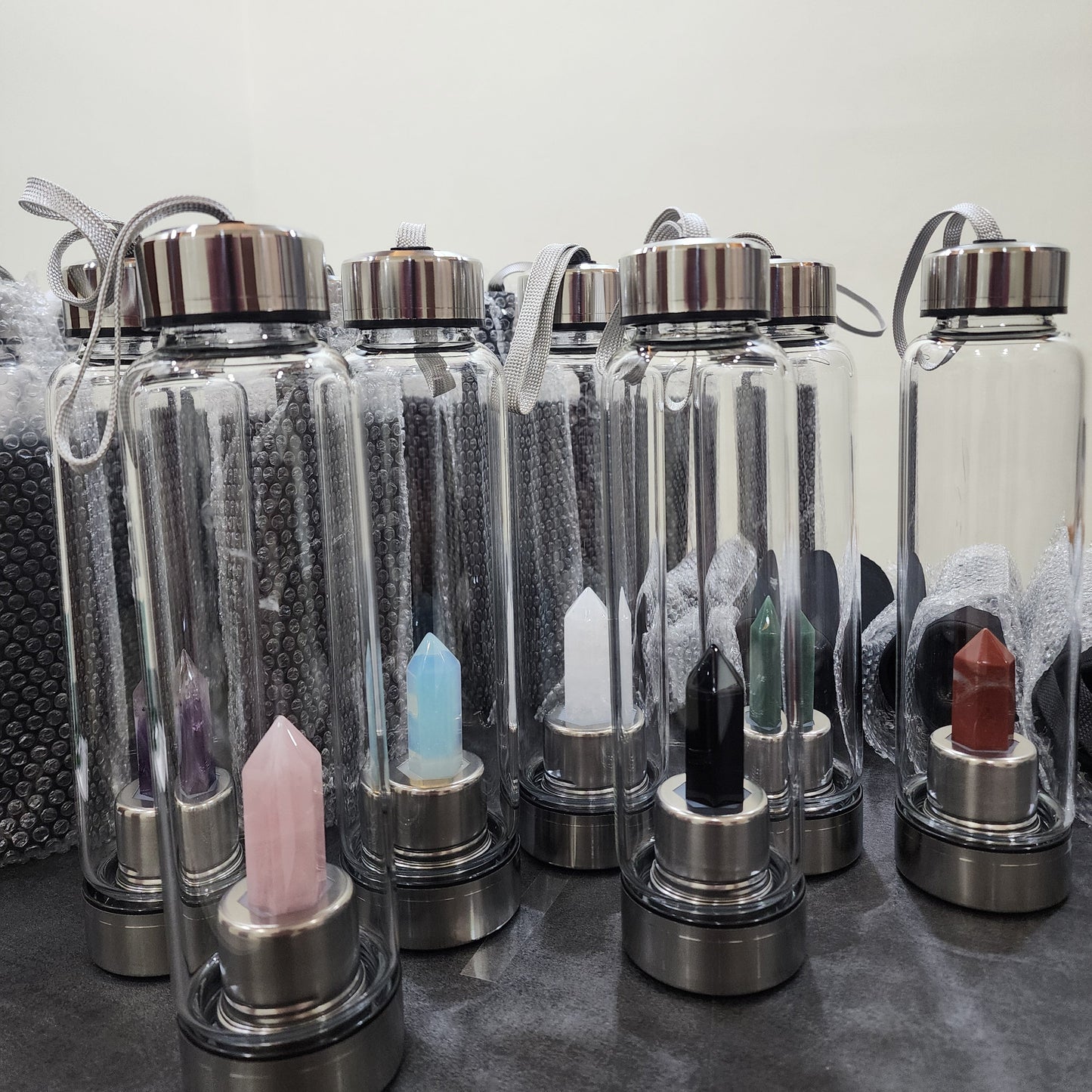 Gemstone infused water bottle