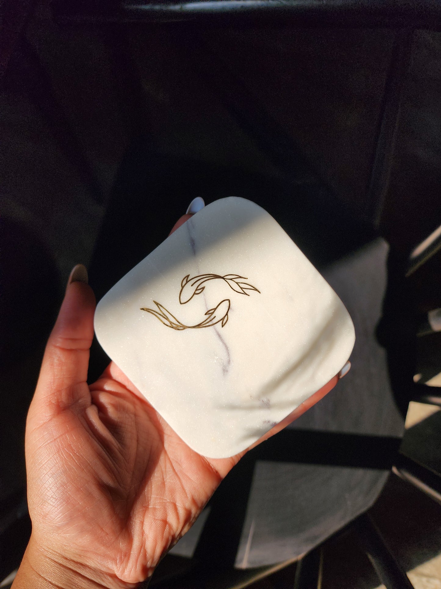 Yin-Yang Koi Fish Marble Décor Candle Bouquet - Balance & Harmony Gift Set