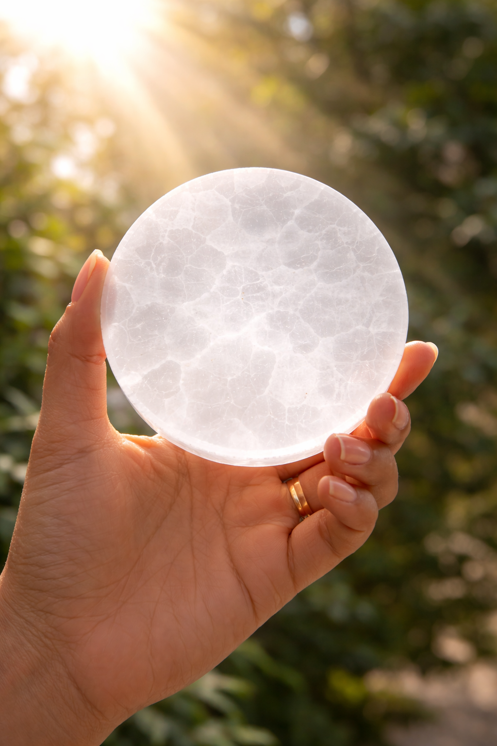 Luxury Selenite Crystal Coasters for Table Styling & Energy Cleansing