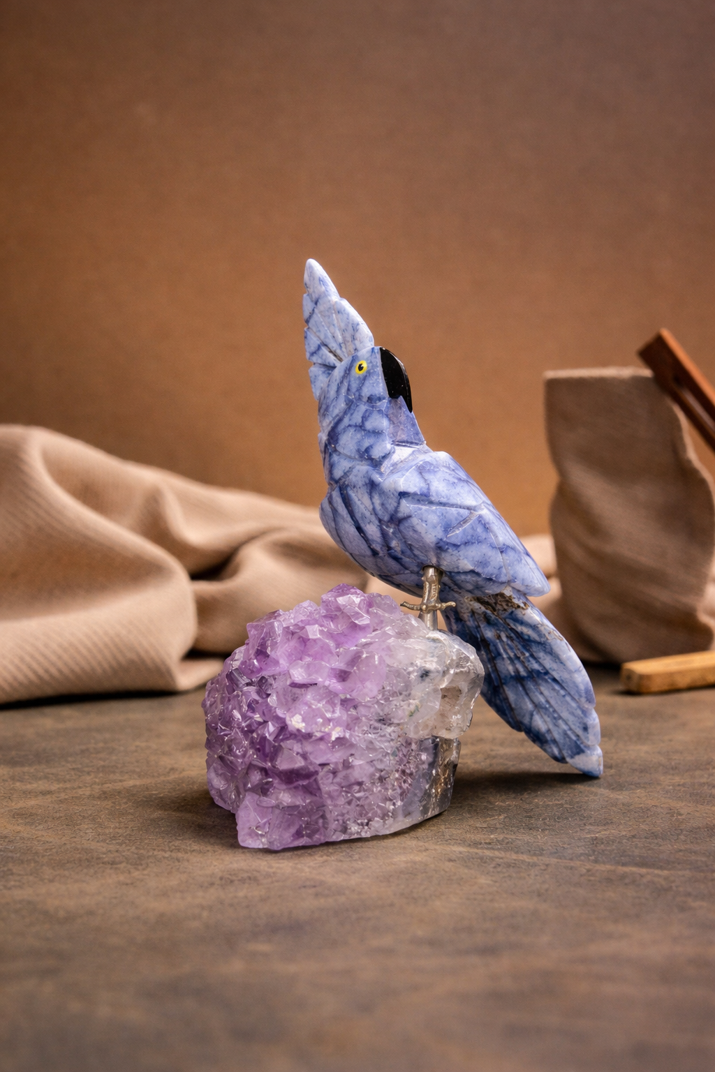 Premium Gemstone Bird Showpiece for Anniversary & Home Gifting