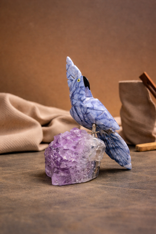 Premium Gemstone Bird Showpiece for Anniversary & Home Gifting