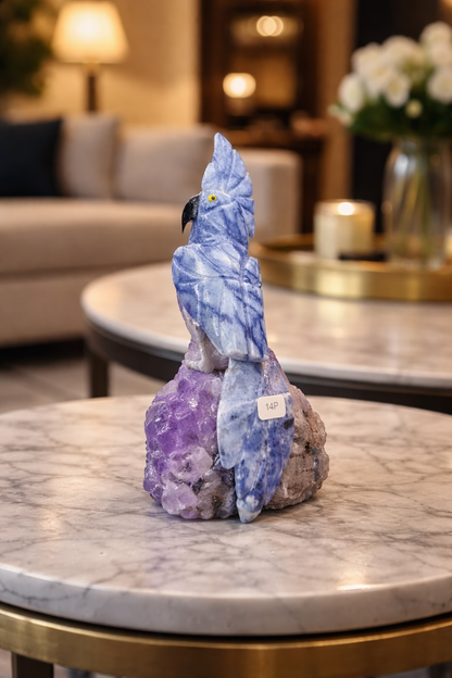 Premium Gemstone Bird Showpiece for Anniversary & Home Gifting