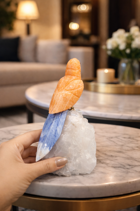 Designer Gemstone Bird Figurine for Elegant Home Décor