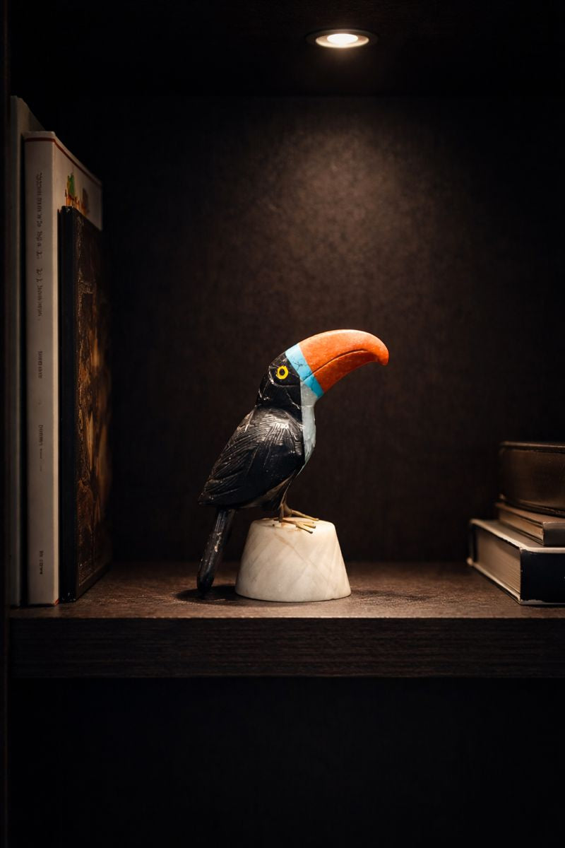 Handcrafted Gemstone Bird Figurine for Festive & Personal Gifting