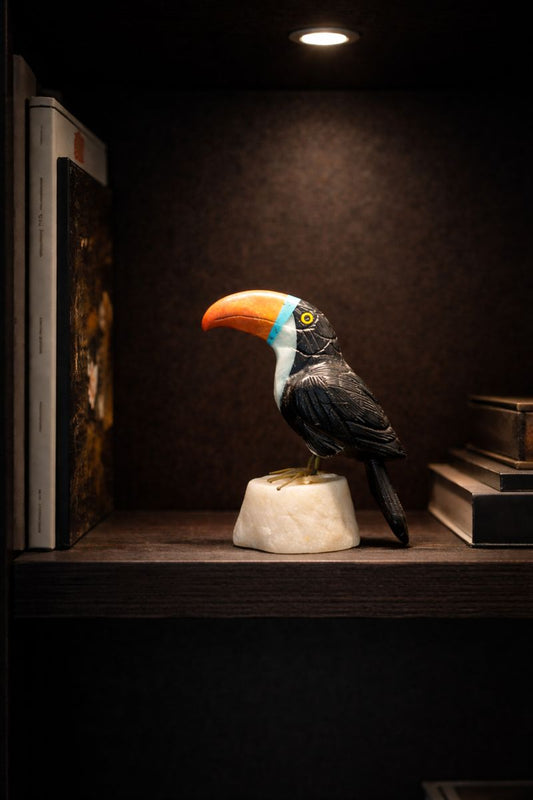 Handcrafted Gemstone Bird Figurine for Festive & Personal Gifting