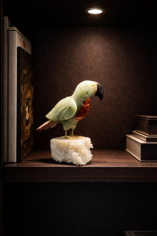 Premium Gemstone Bird Decorative Idol for New Home Gifting