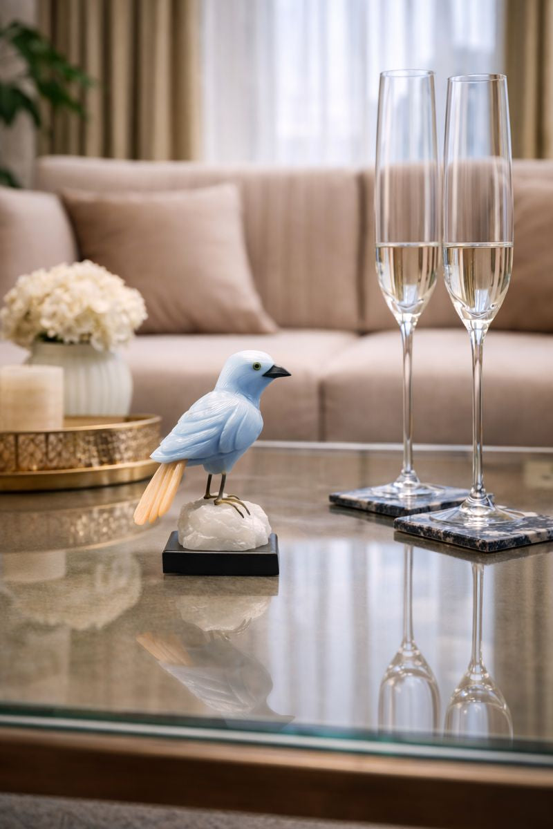 Designer Gemstone Bird Idol for Luxury Home Styling & Gifting