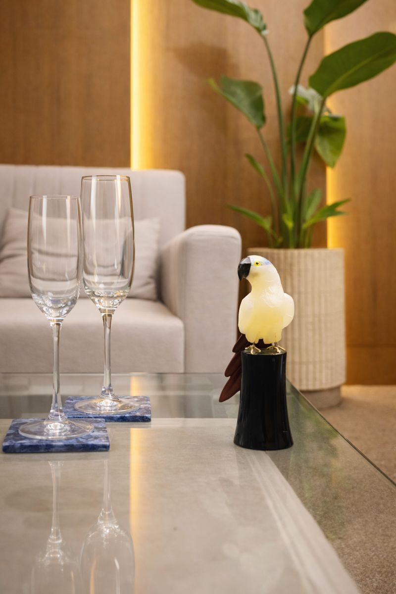 Handcrafted Gemstone Bird Figurine for Housewarming & Personal Gifts