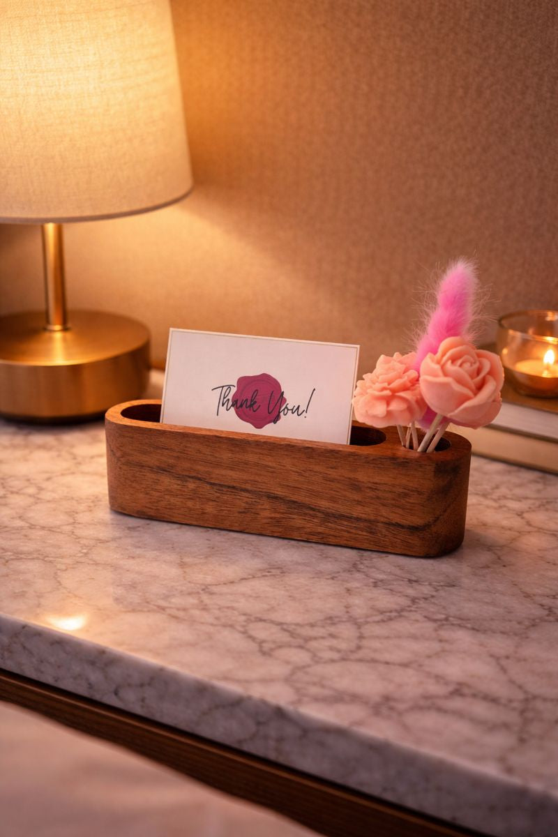 Ik Onkar Marble Décor Candle Bouquet Gift Set - Spiritual Desk Accent