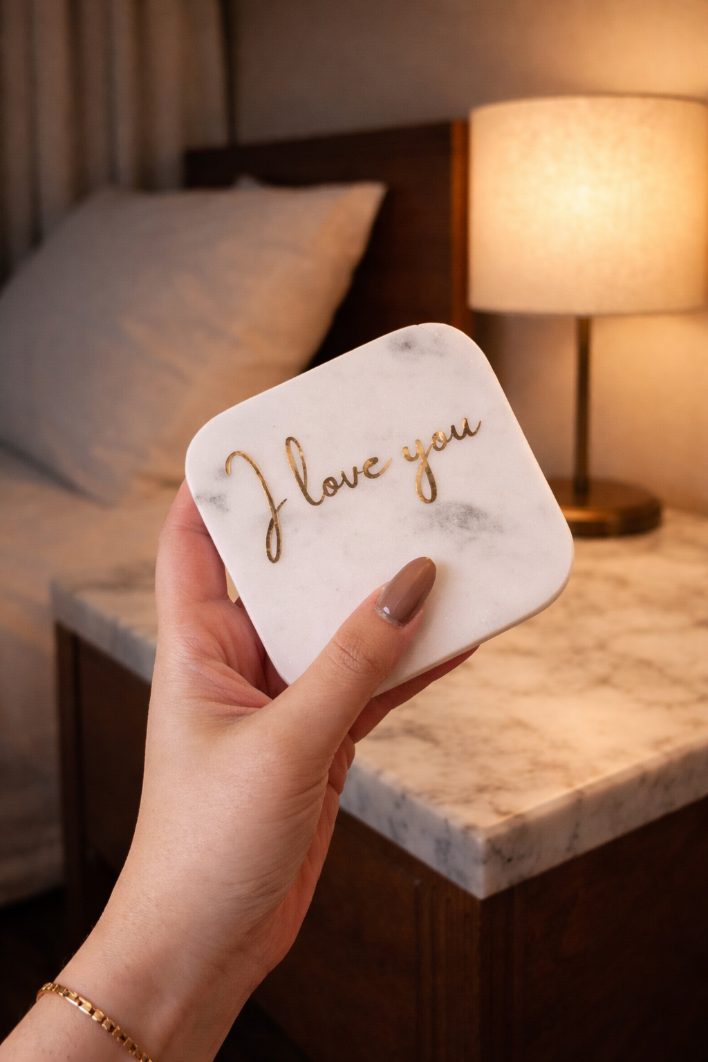 “I Love You” Marble Décor Candle Bouquet - Valentine’s Gift Set