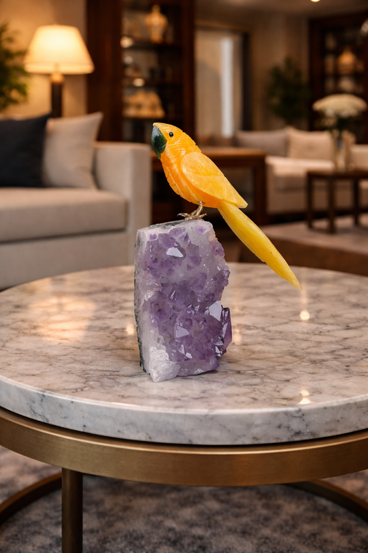 Handcrafted Gemstone Bird Idol for Luxury Gifting