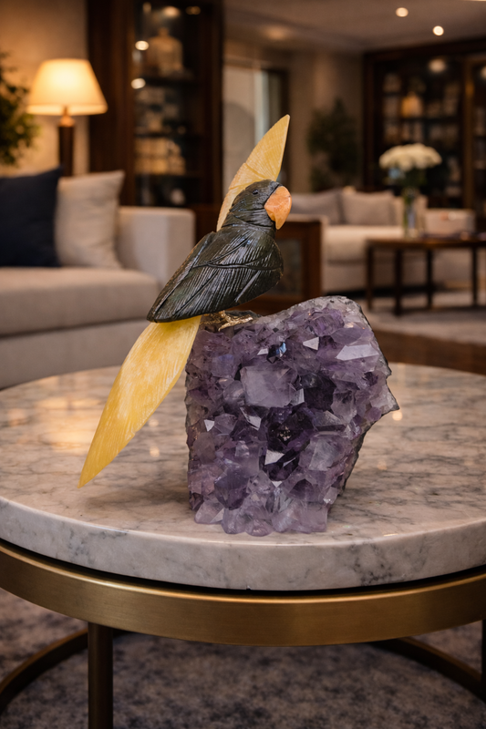 Luxury Gemstone Bird Figurine for Housewarming & Wedding Gifts